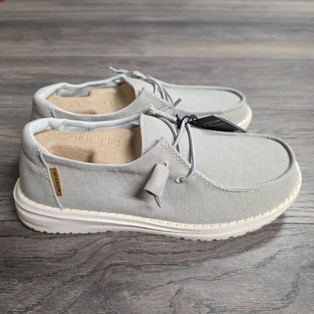 Hey Dude WENDY CHAMBRAY Women's NEW Casual Slip-on Shoes Light Grey Size 7